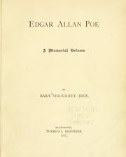 Front cover of Edgar Allan Poe by Sara Sigourney Rice