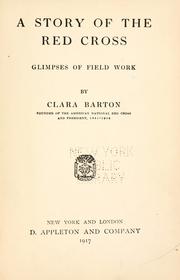 Cover of A Story Of The Red Cross by Clara Barton