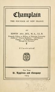 Front cover of Champlain, the founder of New France by Edwin Asa Dix