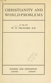 Cover of Christianity and world-problems by W. E. Orchard