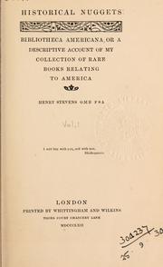 Front cover of Historical nuggets: Bibliotheca Americana by Henry Stevens