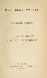 Front cover of A Legend of Montrose and the Black Dwarf by Sir Walter Scott