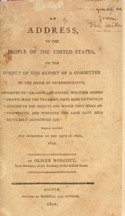 Front cover of An address to the people of the United States by Oliver Wolcott