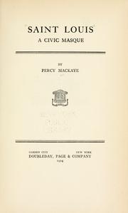 Cover of Saint Louis by Percy MacKaye