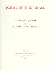 Front cover of Poems of the chase by Graham, Reginald Sir.