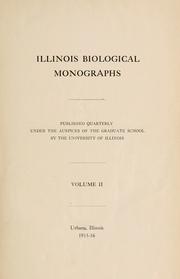 Front cover of Illinois biological monographs by Unknown