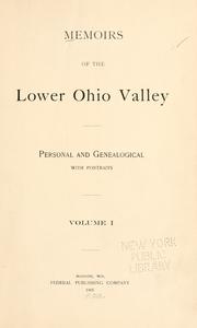 Front cover of Memoirs of the lower Ohio valley by Federal Publishing Company