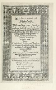 Front cover of The rewarde of wickednesse by Robinson, Richard