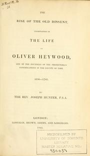 Front cover of The rise of the old dissent by Joseph Hunter