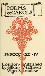 Front cover of Poems & carols by Selwyn Image