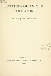 Front cover of Jottings of an old solicitor by Hollams Sir John.