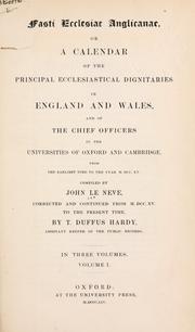Cover of Fasti ecclesiae Anglicanae by John Le Neve