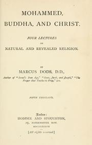 Front cover of Mohammed, Buddha, and Christ by Dods, Marcus