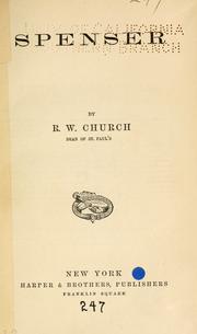Cover of Spenser by Richard William Church