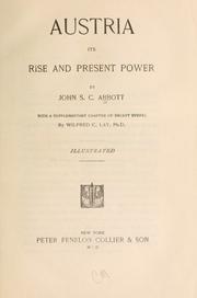 Front cover of Austria, its rise and present power by John S. C. Abbott