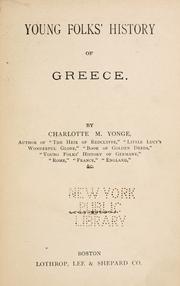 Front cover of Young folks' history of Greece by Mary Charlotte Yonge