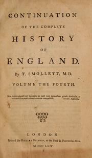 Cover of Continuation of the Complete history of England by Tobias Smollett
