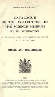 Front cover of Catalogue of the collections in the Science museum, South Kensington by Science Museum (Great Britain)