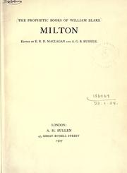 Cover of Milton by William Blake