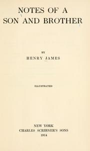 Front cover of Notes of a son and brother by Henry James