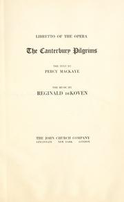 Front cover of Libretto of the opera The Canterbury pilgrims by Reginald De Koven