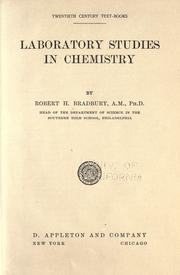 Front cover of Laboratory studies in chemistry by Robert Hart Bradbury