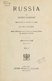 Cover of Russia by Alfred Rambaud