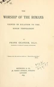 Front cover of The worship of the Romans by Frank Granger