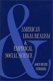 Front cover of American legal realism and empirical social science by John Henry Schlegel