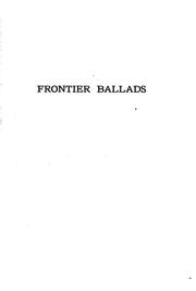 Cover of Frontier ballads by Joseph Mills Hanson