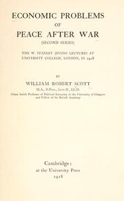 Front cover of Economic problems of peace after war by William Robert Scott