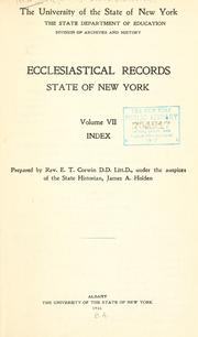 Front cover of Ecclesiastical records, State of New York by New York (State). State Historian.