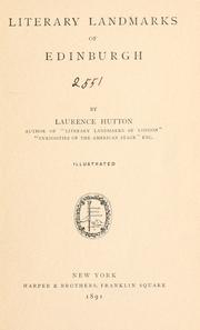 Front cover of Literary landmarks of Edinburgh by Laurence Hutton
