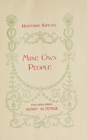 Cover of Mine own people by Rudyard Kipling