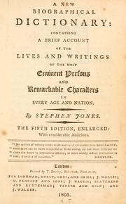 Cover of A new biographical dictionary by Stephen Jones