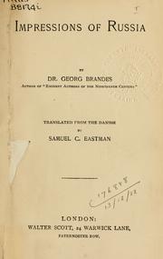 Cover of Impressions of Russia by Georg Morris Cohen Brandes