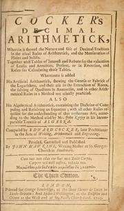 Cover of Cocker's decimal arithmetick by Edward Cocker