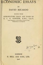 Cover of Economic essays by David Ricardo