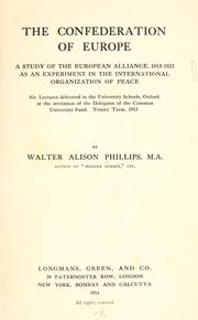 Cover of The confederation of Europe by W. Alison Phillips