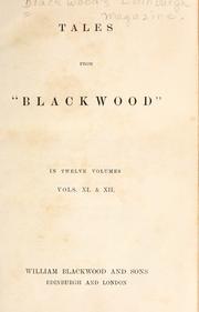 Cover of Tales from "Blackwood." by Unknown