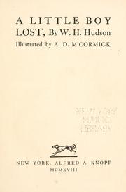 Cover of A little boy lost by W. H Hudson