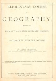 Cover of Elementary course in geography by William Swinton