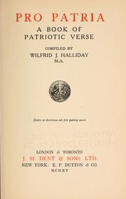 Front cover of Pro patria, a book of patriotic verse by W. J. Halliday