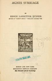 Cover of Agnes Surriage by Edwin Lassetter Bynner