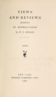 Front cover of Views and reviews by William Ernest Henley