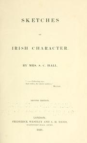 Front cover of Sketches of Irish character by Anna Maria Fielding Hall