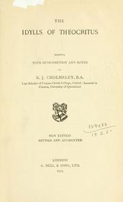 Front cover of The idylls of Theocritus by Theocritus