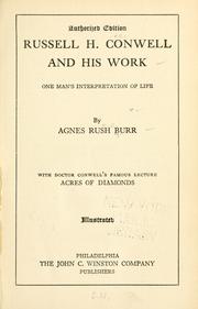 Front cover of Russell H. Conwell and his work by Agnes Rush Burr