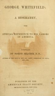 Cover of George Whitefield: a biography by Belcher, Joseph