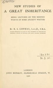 Front cover of New studies of a great inheritance by Robert Seymour Conway